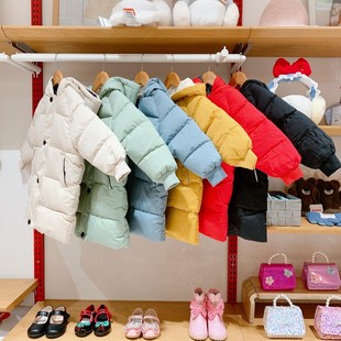 ozkiz韩国童装2023冬1儿童糖果，色中长款加厚棉服j01u