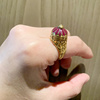法国LA2L戒指女法式小众设计个性异型设计感珐琅异型多色戒指