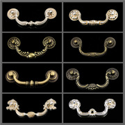 中式古典家具精黄银色抽屉拉手欧式仿古床头柜双孔青古铜拉环
