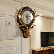 实木钟表挂钟北欧欧式创意，客厅大气美式家用时尚，个性新中式石英钟