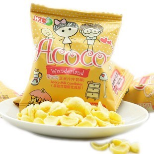  非油炸型膨化食品！菲律宾WL威廉爱可可玉米片 牛奶味称重250g