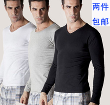2件包邮!春装 低领薄款莫代尔男士打底衫 紧身纯棉秋衣长袖棉毛衫