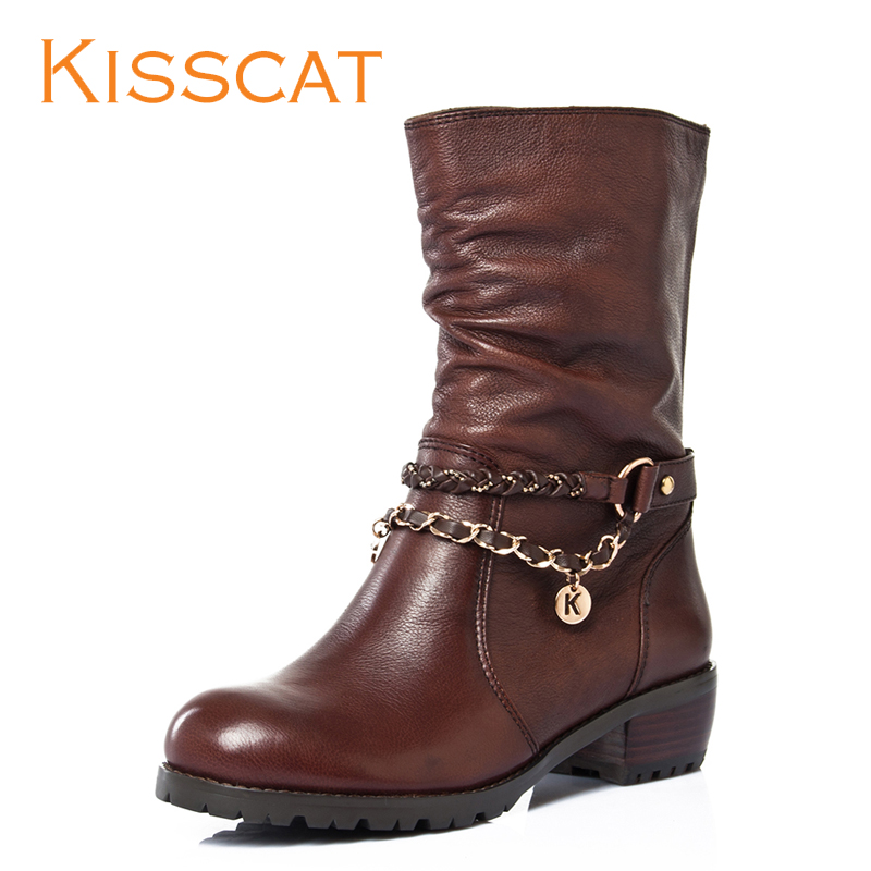 KISSCAT целовать кошка кожа K31517 -04 мотоцикл кожа случайные сапоги в мет KISSCAT целовать кошка кожа K31517 -04 мотоцикл кожа случайные сапоги в мет