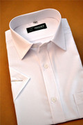 夏季男装免烫纯白色短袖商务，衬衫处理纯白色半袖衬衫