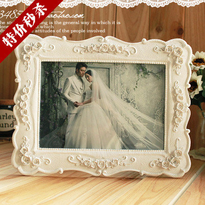 特价6寸7寸10寸白色欧式复古影楼婚纱照树脂组合创意摆台韩式相框