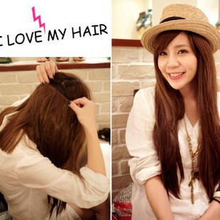Wig long hair female hair hair hair wigs straight short hair to long hair