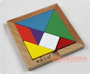 薇薇木玩 大号 七巧板拼图 多种组合玩法 木质益