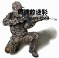 牛仔布仿生迷彩服套装/树叶迷彩服/仿生狩猎服四件套(衣裤帽巾)