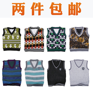  儿童马甲背心春秋男童针织背心童装打底衫中大童毛线衫保暖衣3001