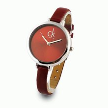CK relojes clásicos relojes de cuarzo, ultra-delgada figura femenina serie simple de regalo de cumpleaños roja salvaje