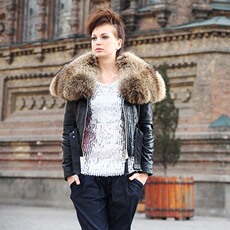 Кожаная куртка Бесплатная доставка 2013 новая