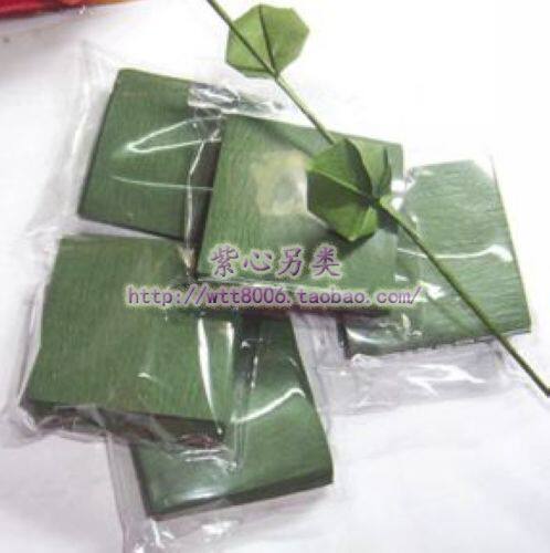 绿色折纸玫瑰 手揉纸花材料 手工纸纸花艺10*10cm川崎玫瑰花叶子