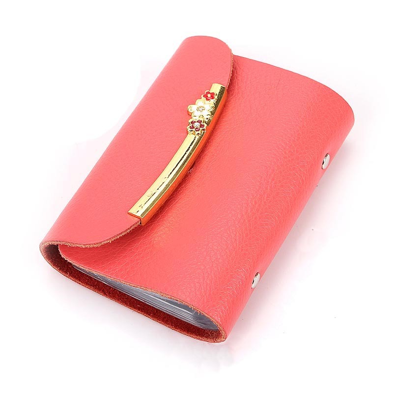 梅花扣牛皮多卡位卡包...