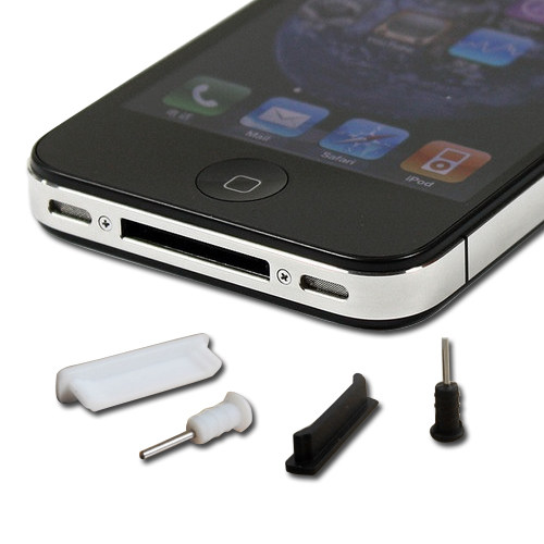 批发 膜之堡 iphone4 防尘塞 耳机塞+数据塞 套装 七色可选