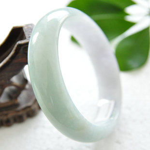  碧空 天然老坑缅甸翡翠手镯A货 冰种手镯淡绿色手镯 特价送证书