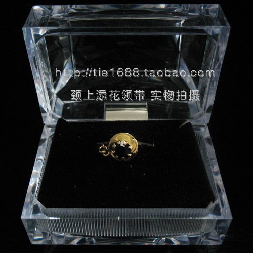 2011别针式领带夹/领带别针/黑色高档水晶钻领夹 水晶礼盒G-053
