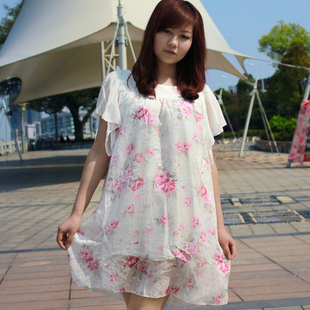 新款韩版孕妇裙子夏季 搭肩双层裙 孕妇夏天服装