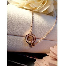 Cartier doble anillo de oro anillo de Cartier en oro rosa de 14K shell collar de conchas al por mayor