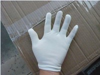 纯白作业防护弹性，米白色纯棉手套