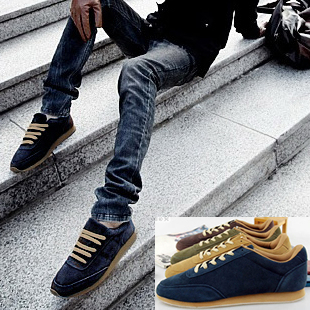  新款热卖韩版复古时尚潮流板鞋英伦风日常运动休闲鞋反绒皮男鞋子