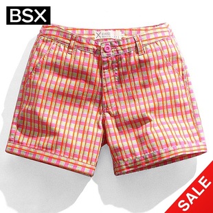 Giordano BSX shorts in summer 2012 women's fun Plaid printed hot pants 95,400,230