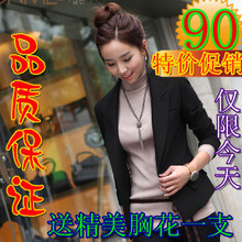 2012春装新款女装韩版女士黑色大码小西服修身小西装小外套女短款