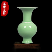 景德镇窑变瓷 花瓶 青釉瓷瓶 客厅书房瓷器装饰品摆件 博古架摆件