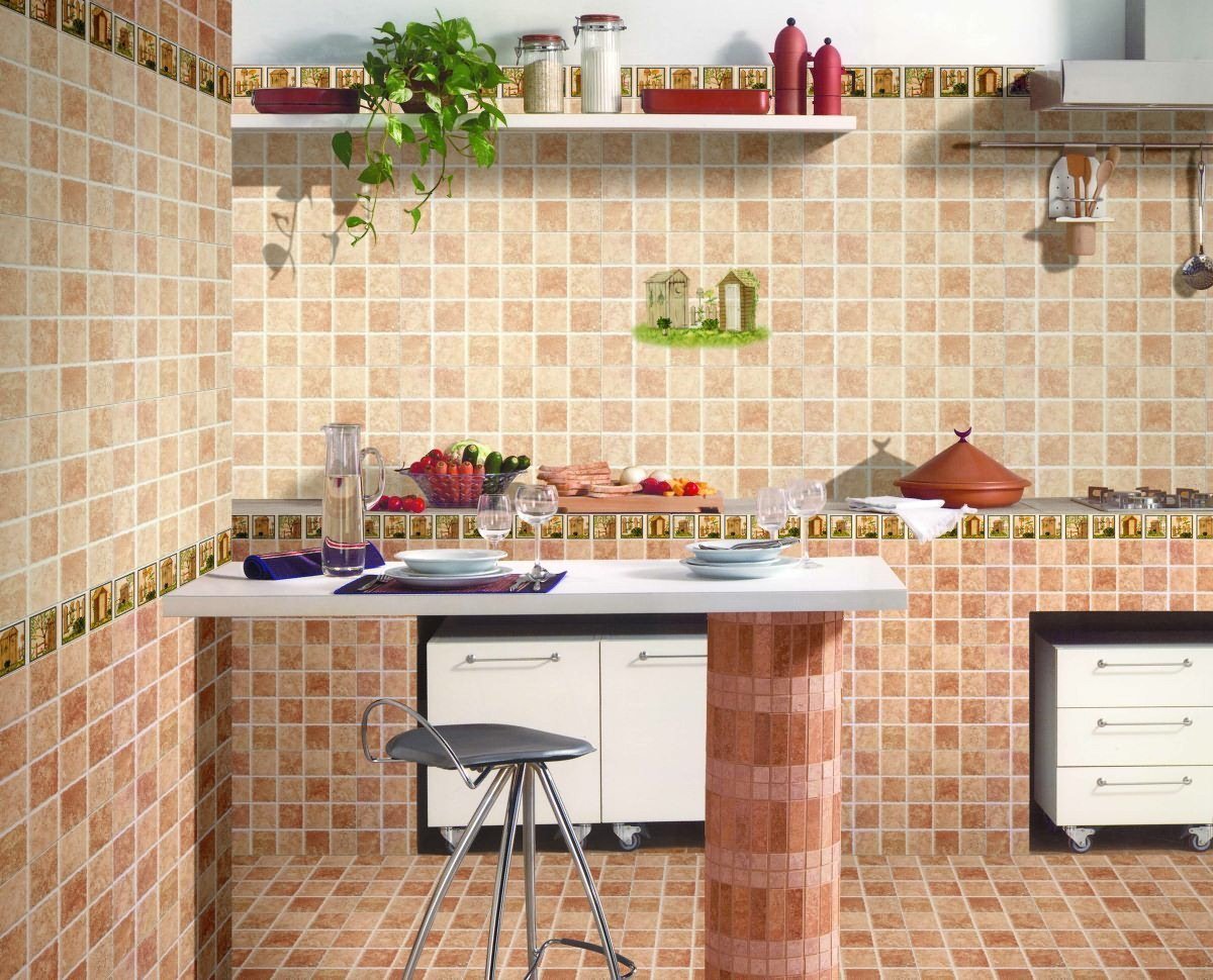 欧式地中海田园厨房卫生间古典仿古瓷砖墙砖 仿古砖(162) - 草图大师模型