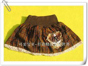  女童新款 儿童秋装 可爱洋娃娃秀美花边 韩版超短裙/半身裙