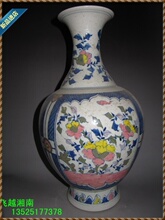 老瓷器 青花瓷器 富贵花花瓶 摆件 景德镇名家 古董  瓷器 复古