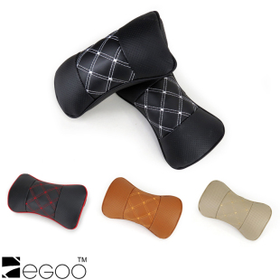 Zegoo leather Car headrest pillow car neck pillow for car seat headrest cushion car pillow pair