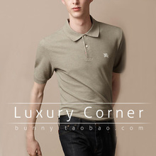英国正品代购 Burberry 珠地网眼布 棉质格子门襟POLO衫 37728441