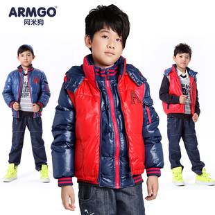  可可鸭旗下阿米狗男童装冬装中大儿童马夹加厚羽绒服儿童装特价