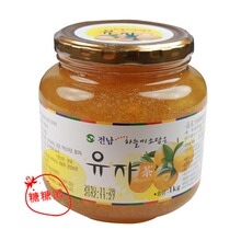 热销万瓶 韩国原装进口 全南 蜂蜜 柚子茶1kg 4瓶送农心炸酱面1包