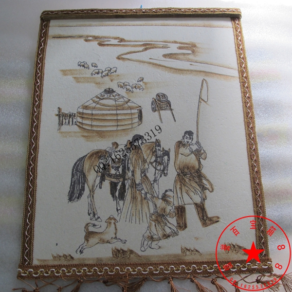 内蒙古民族特色毡画 蒙古套马杆餐厅挂画 横版毡画羊毛毡蒙古风情在类目 特色手工艺, 少数民族特色工艺品, 蒙古族特色, 蒙古皮画中 - 来自Buy2taobao.com提供专业的淘宝代购服务