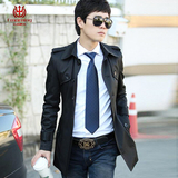2012新款春装男装男士外套韩版修身中长款风衣服潮流型男时尚披风