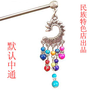  民族风复古典盘发簪子古代古装头钗流苏结婚发饰步摇首饰品 弯月