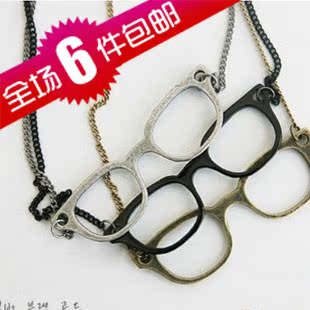  全国满6件包邮 复古合金眼镜长项链个性男女眼镜吊坠毛衣链 女
