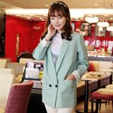 2012韩国休闲宽松版西装 女士中长款小西服