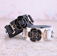 Chanel pulseras de cuero genuino cadena de las mujeres