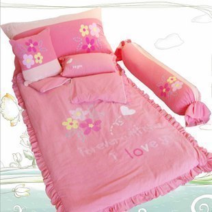 韩式 贴布绣卡通大童睡袋 粉色儿童防踢被 可拆