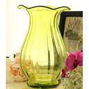 光影艺轩 家居装饰 客厅花瓶欧式浮雕荷叶边玻璃花瓶 花器 花盆