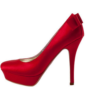  红色结婚鞋子防水台超高跟黛姿乐维晚宴鞋韩国公主新娘鞋工作单鞋