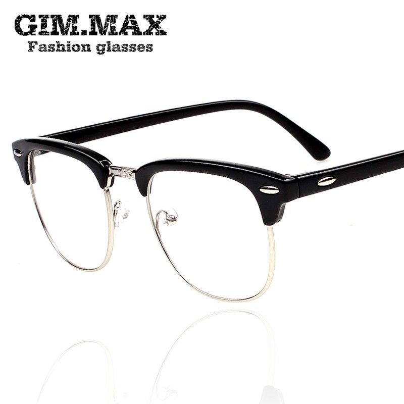 Authentic Vintage black-framed eyeglasses frame men Chao actresses glasses frame and a half boxes of non-mainstream personalities Optical glasses