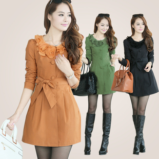 <em>淘宝网</em>2013<em>秋装新款女装</em>中长款风衣韩版修身