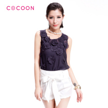 COCOON2012新品圆领花朵无袖上衣两件套212105014原价1188