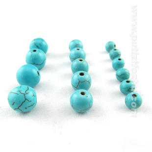  绿松石圆珠 散珠单颗 6-10mm DIY饰品 佛珠配件 隔珠光珠 批发