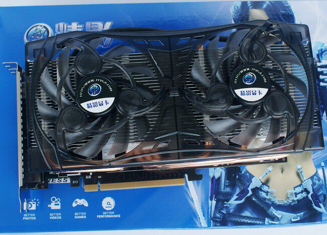 商城正品 精影 GTX560TI 终极玩家823/4000MHZ高频四热管高端显卡