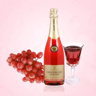 88元特价包邮 西班牙进口红酒 水晶金钻桃红葡萄酒 起泡酒 750ml