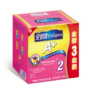  MANJOHNSON美赞臣安婴宝A+较大婴儿配方奶粉2段6-12个月1200g盒装